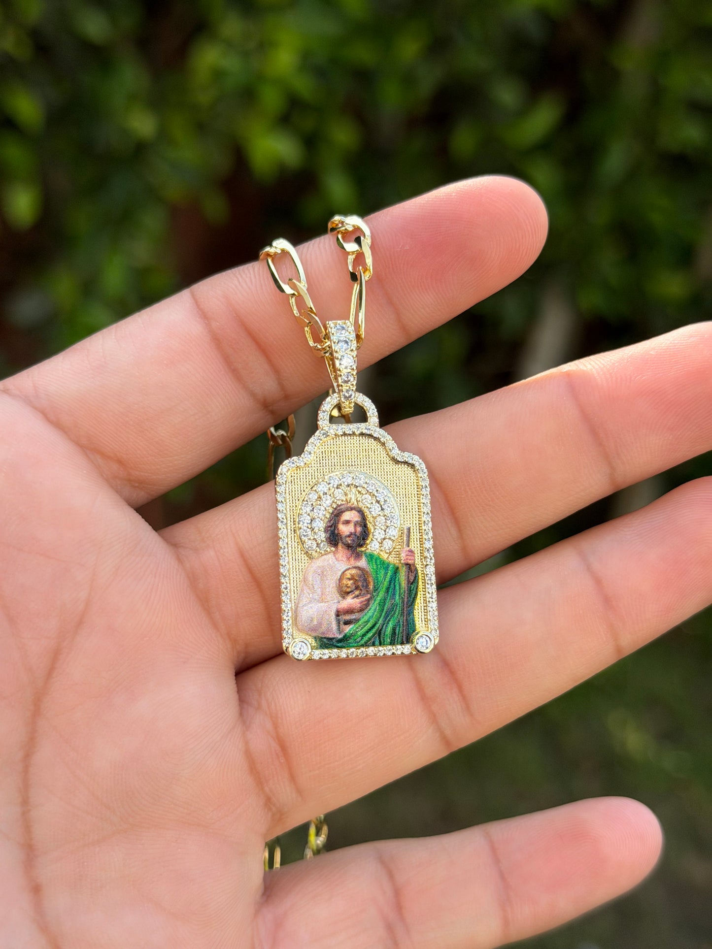 Squared San Judas Necklace