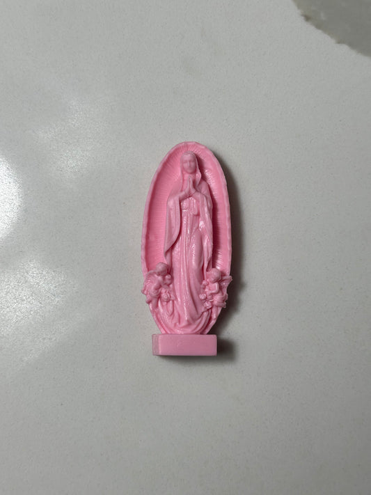 Pink Virgen Mary Mini Statue