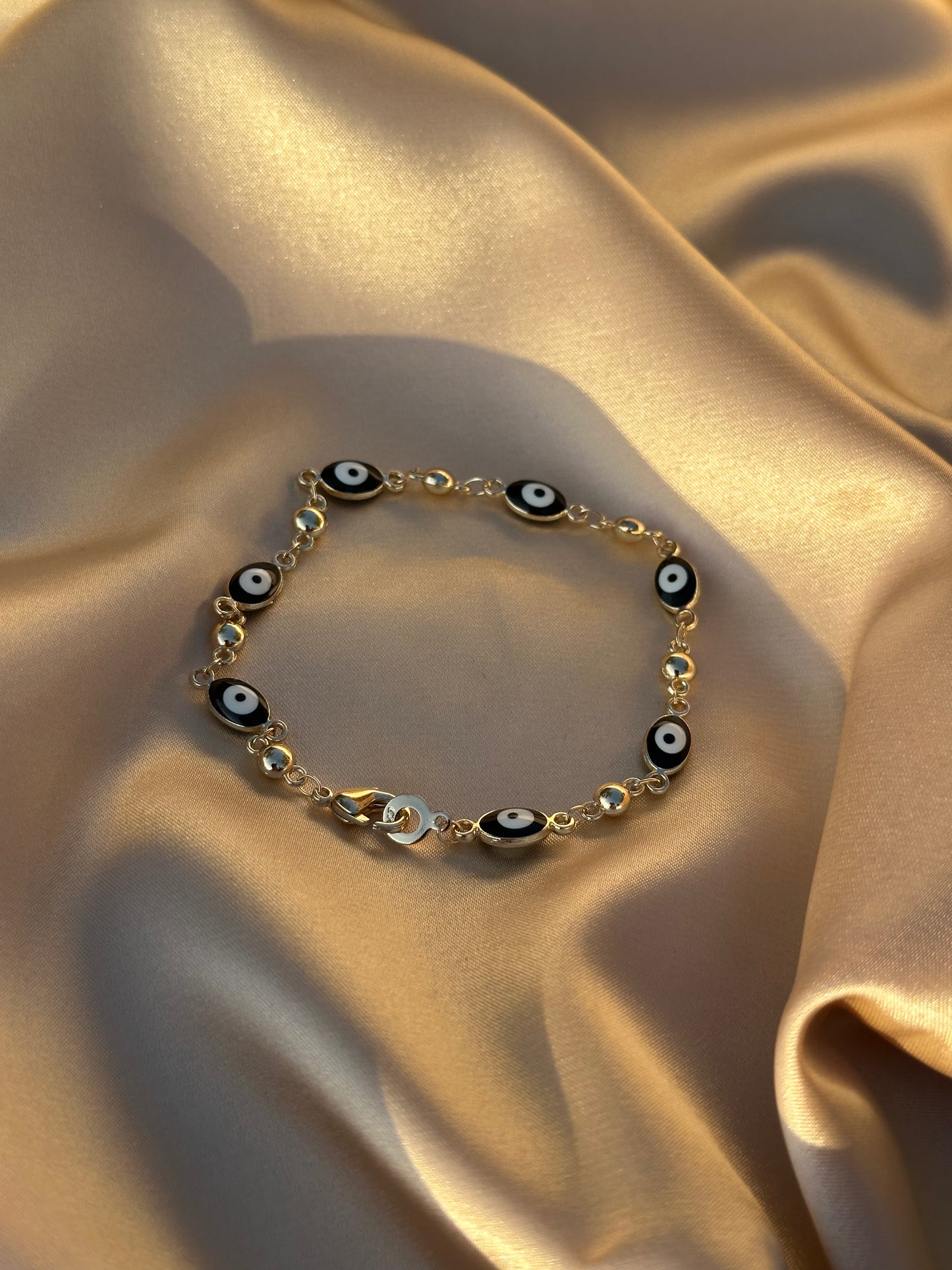 Black Oval Evil Eye Bracelet