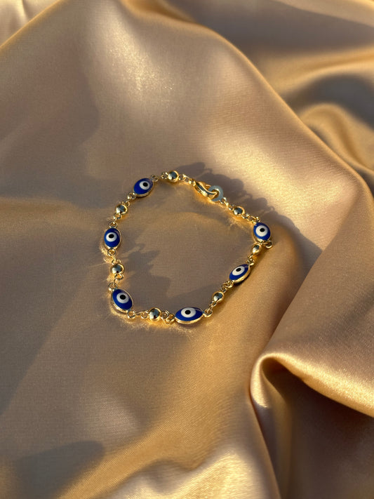 Blue Oval Evil Eye Bracelet