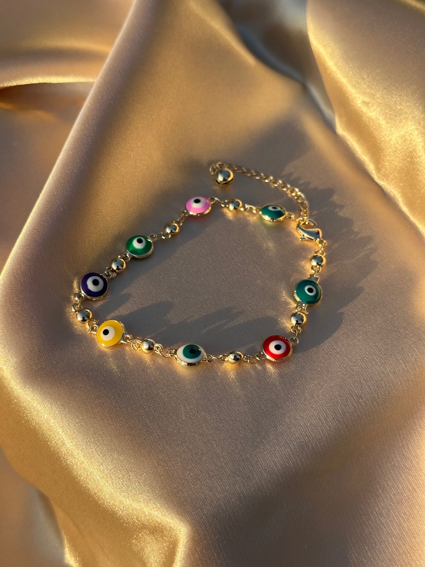 Multi-Color Evil Eye Anklet
