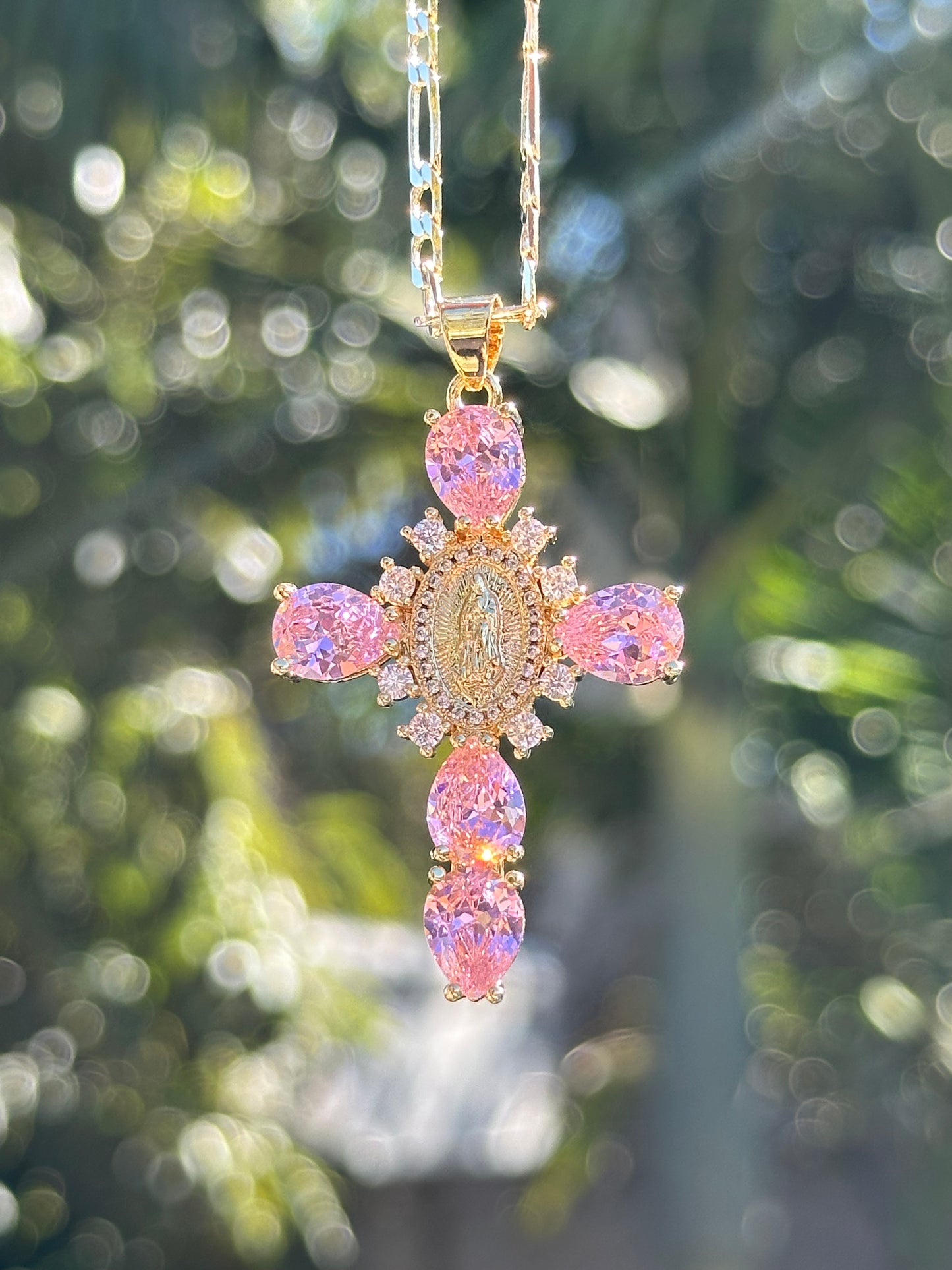 Sparkly Virgen Mary Cross