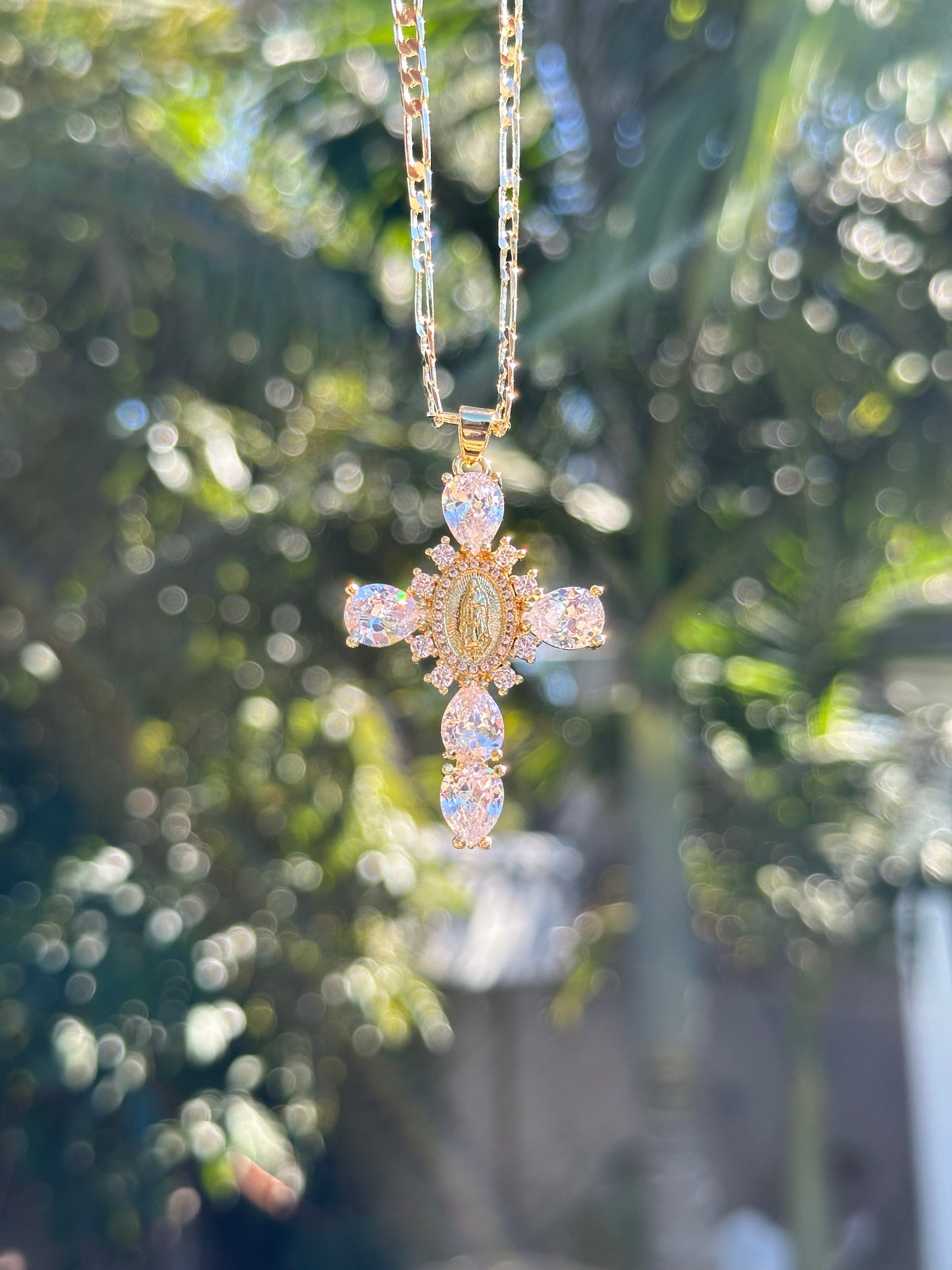 Sparkly Virgen Mary Cross