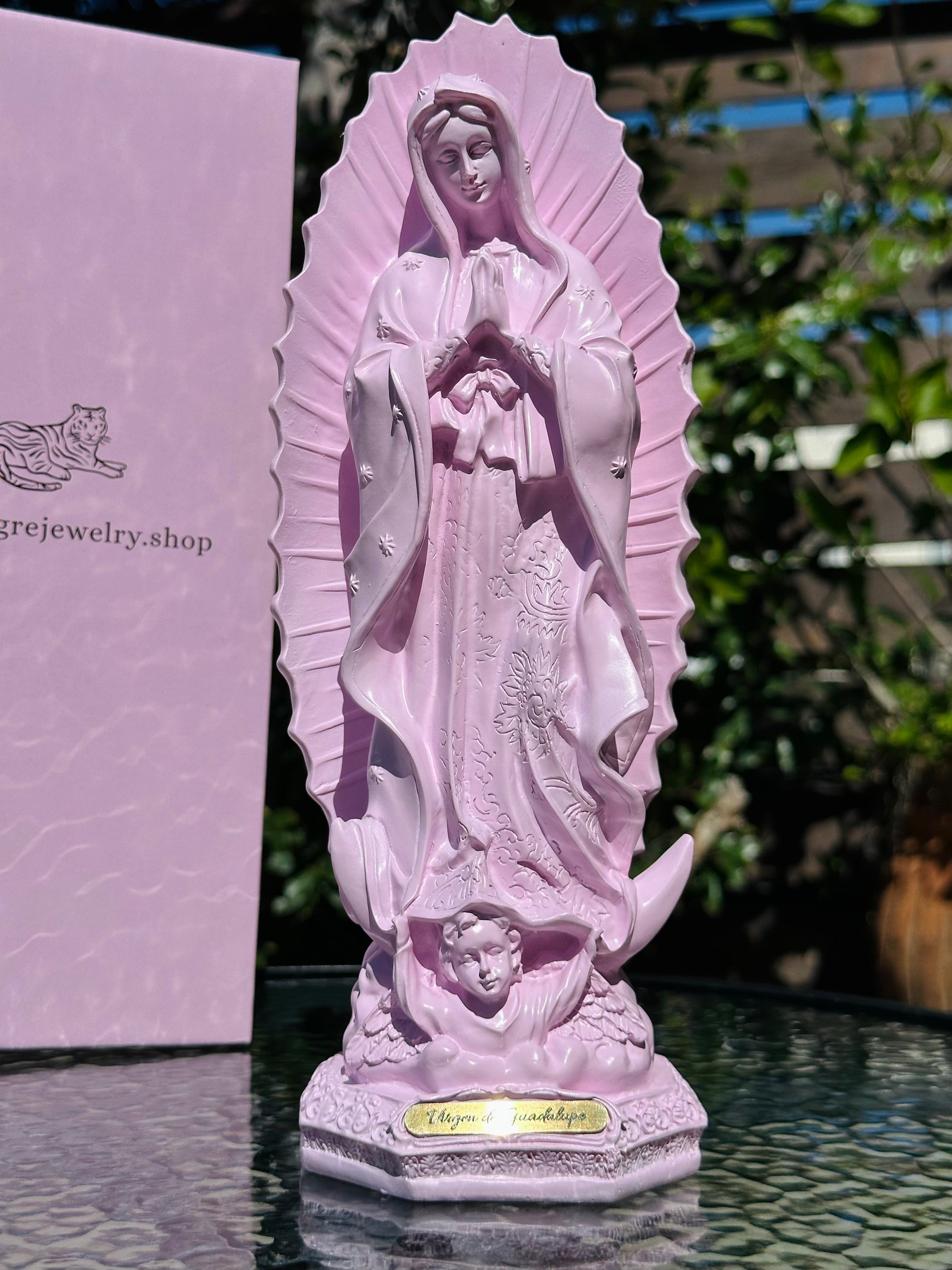 virgin mary in pink dress Pink for a girl...?
