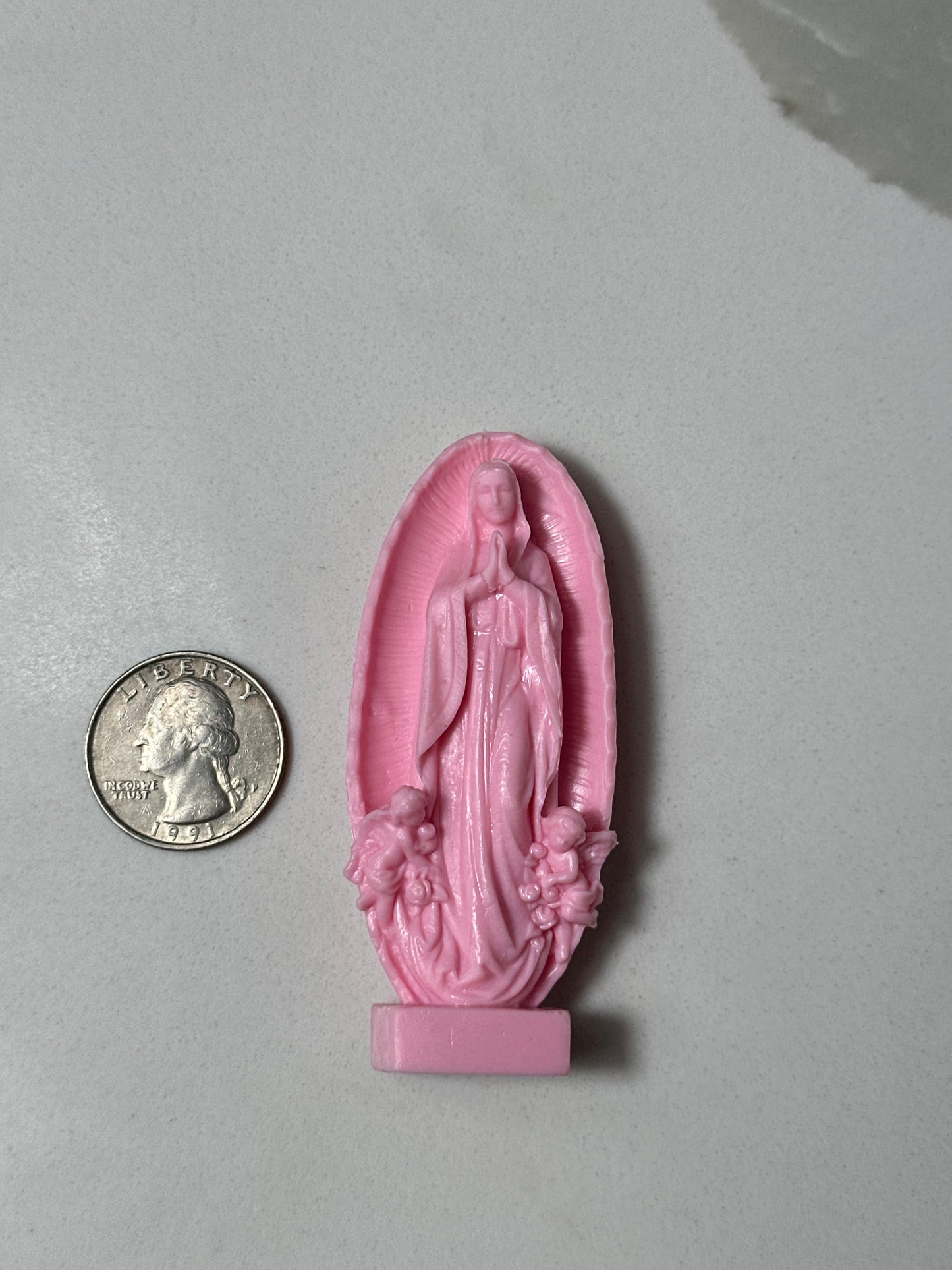 Pink Virgen Mary Mini Statue