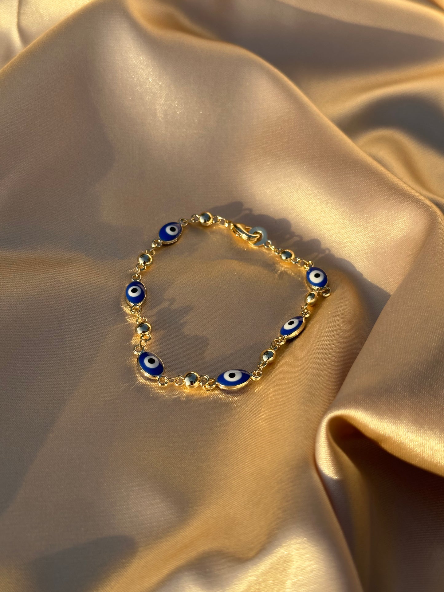 Blue Oval Evil Eye Bracelet