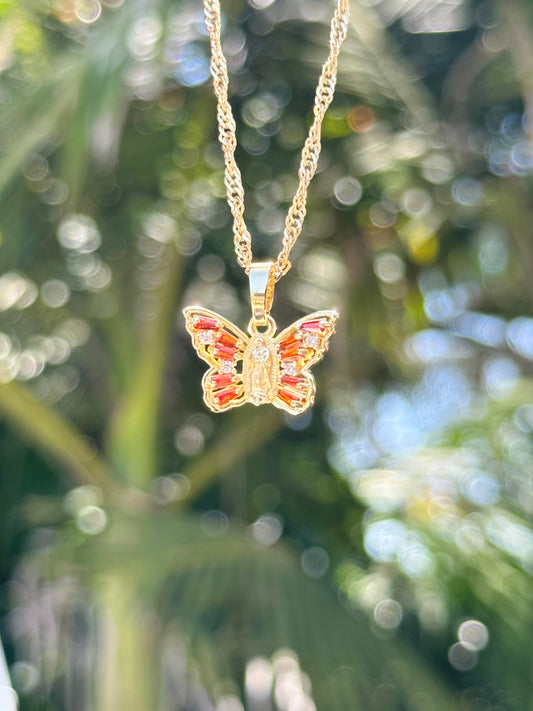 Amber Virgen Mary Butterfly