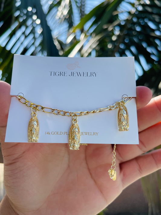 Hanging Virgen Mary Bracelet