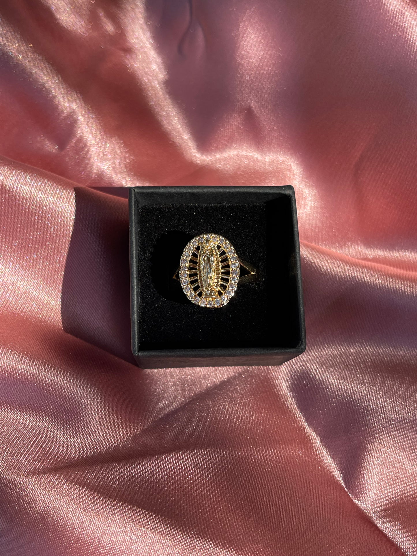 Crystal Virgen Mary Ring