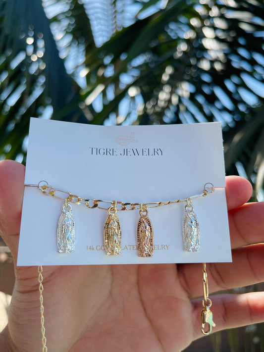 Tri Color Virgen Mary Bracelet